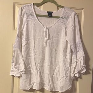 Chico's White Lace Accent Blouse